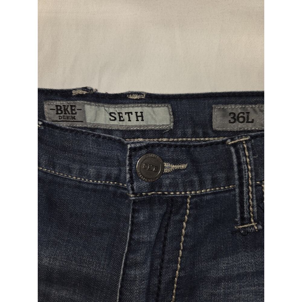 Buckle BKE Jeans Mens Seth Straight Leg 36x32 Denim Dark Wash Distressed - Picture 4 of 4